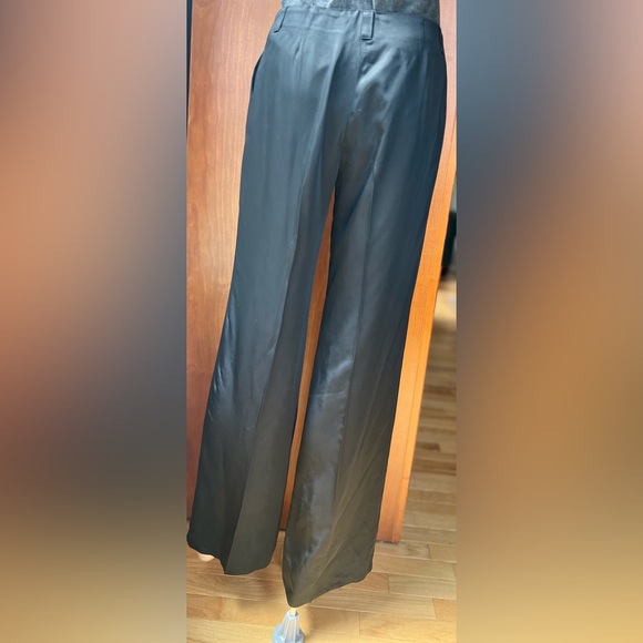 EMPORIO ARMANI Satin Loose Fit Black Pants Size 6 - Picture 4 of 8